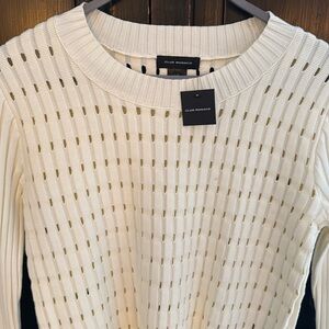 Club Monaco Open Stitch Crew Chandails, Cream/Creme